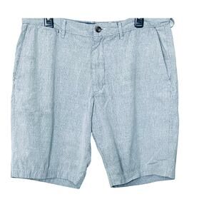 MERONA HIGH-RISE WALKING SHORTS, MENS, WAIST 36, BLUE/WHITE GEOMETRIC PATTERN